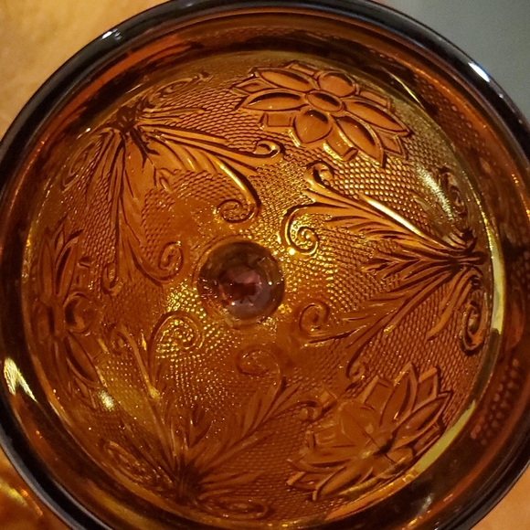 4 Tiara vintage amber goblets - Picture 3 of 7